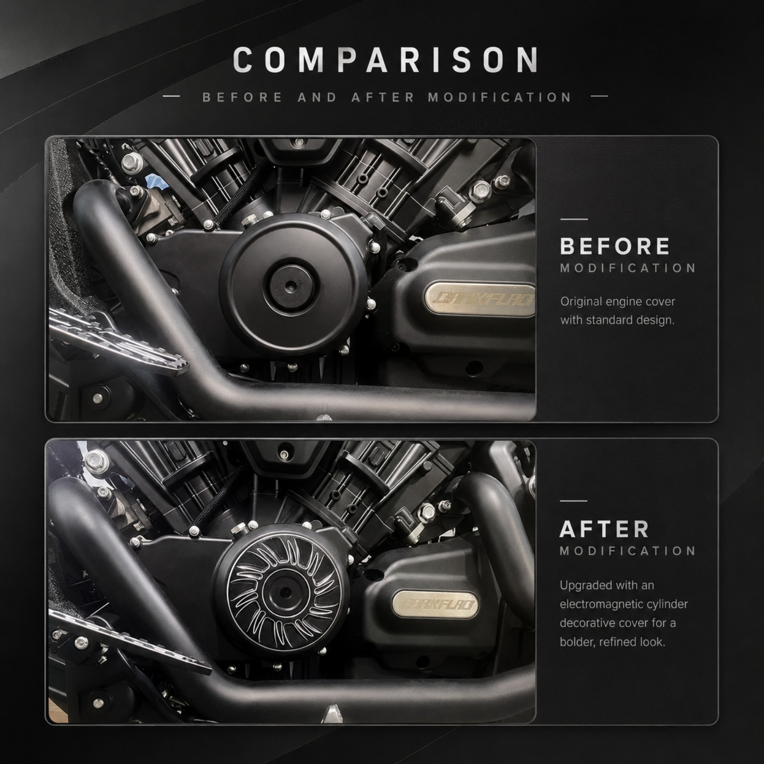 Aircraft Metal Cover before and after comparison