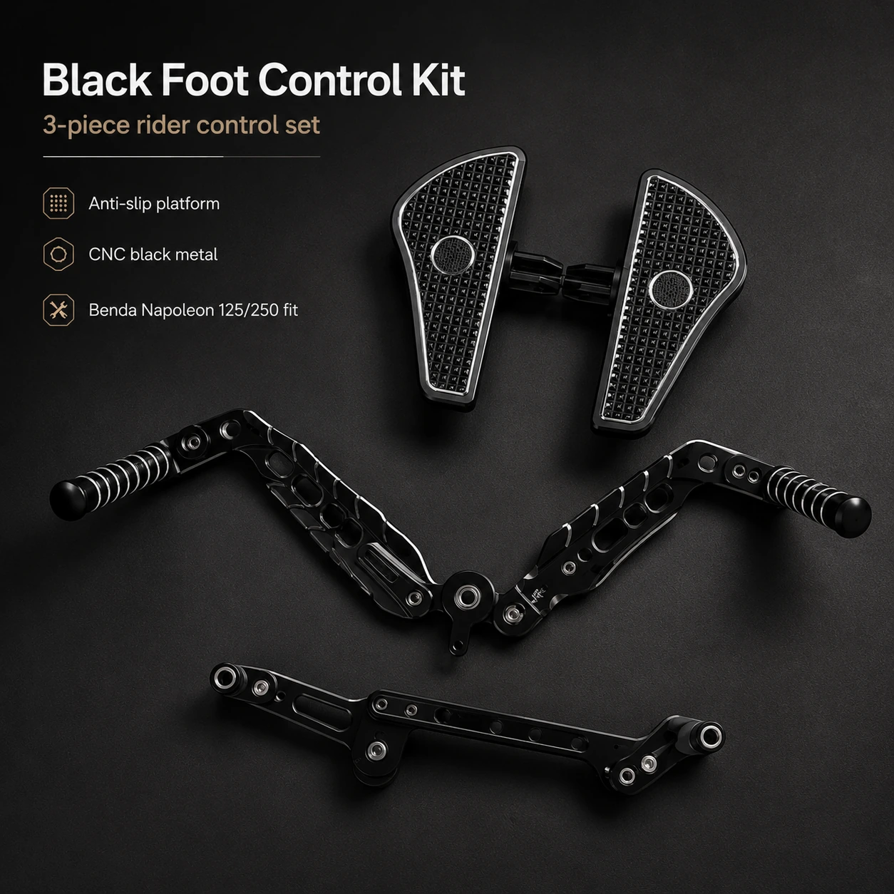 Black Foot Control Kit full kit layout