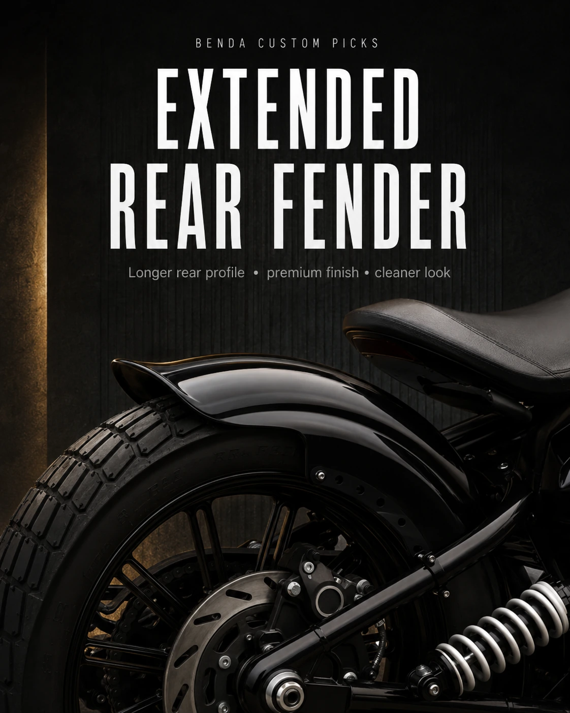 Brutal rear fender kit detail view