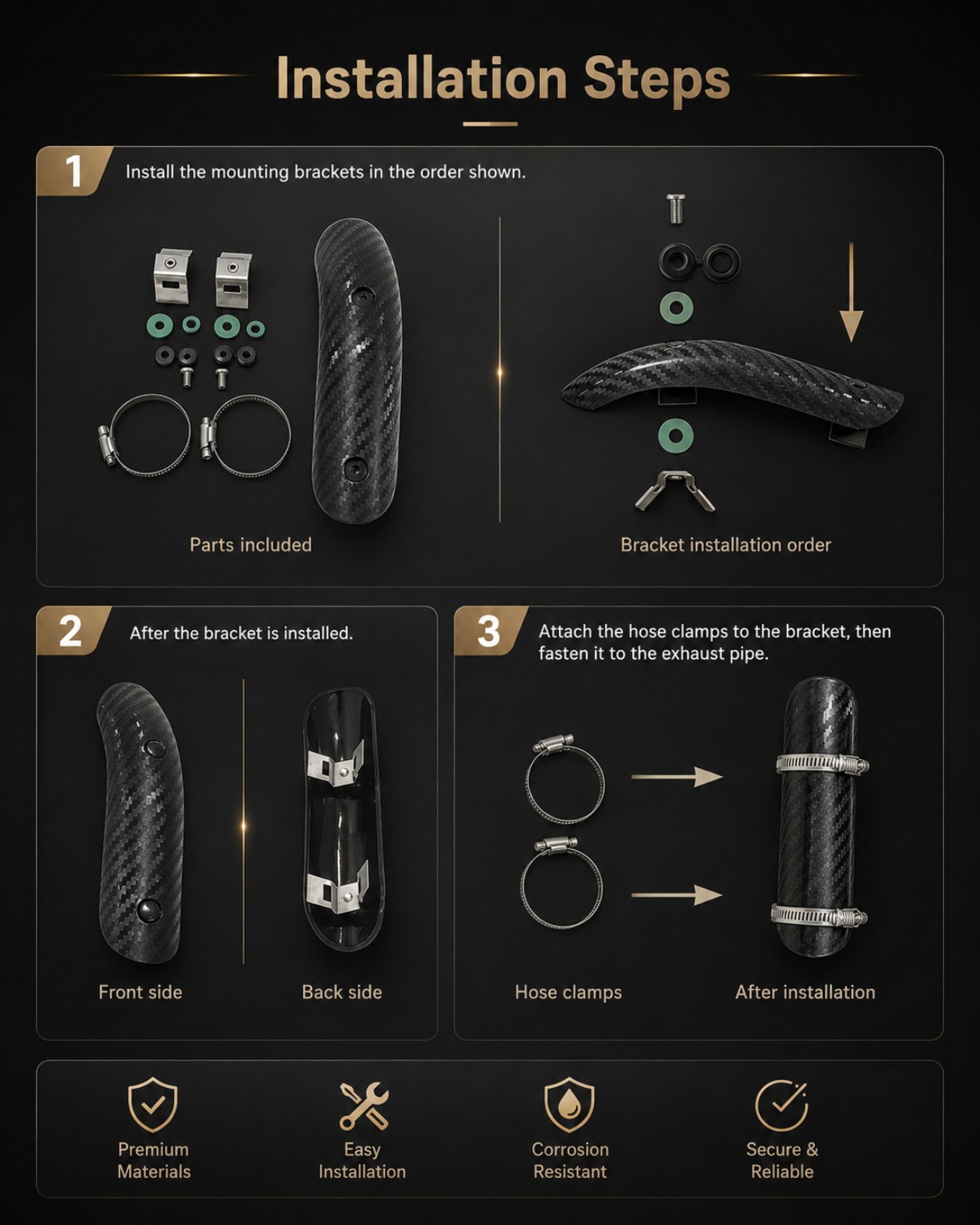 Carbon Exhaust Protection Kit installation steps