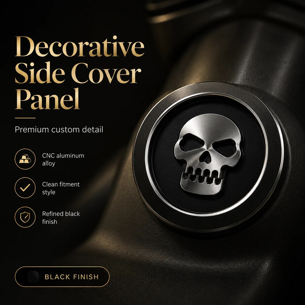 Decorative Cover Side black detail close-up