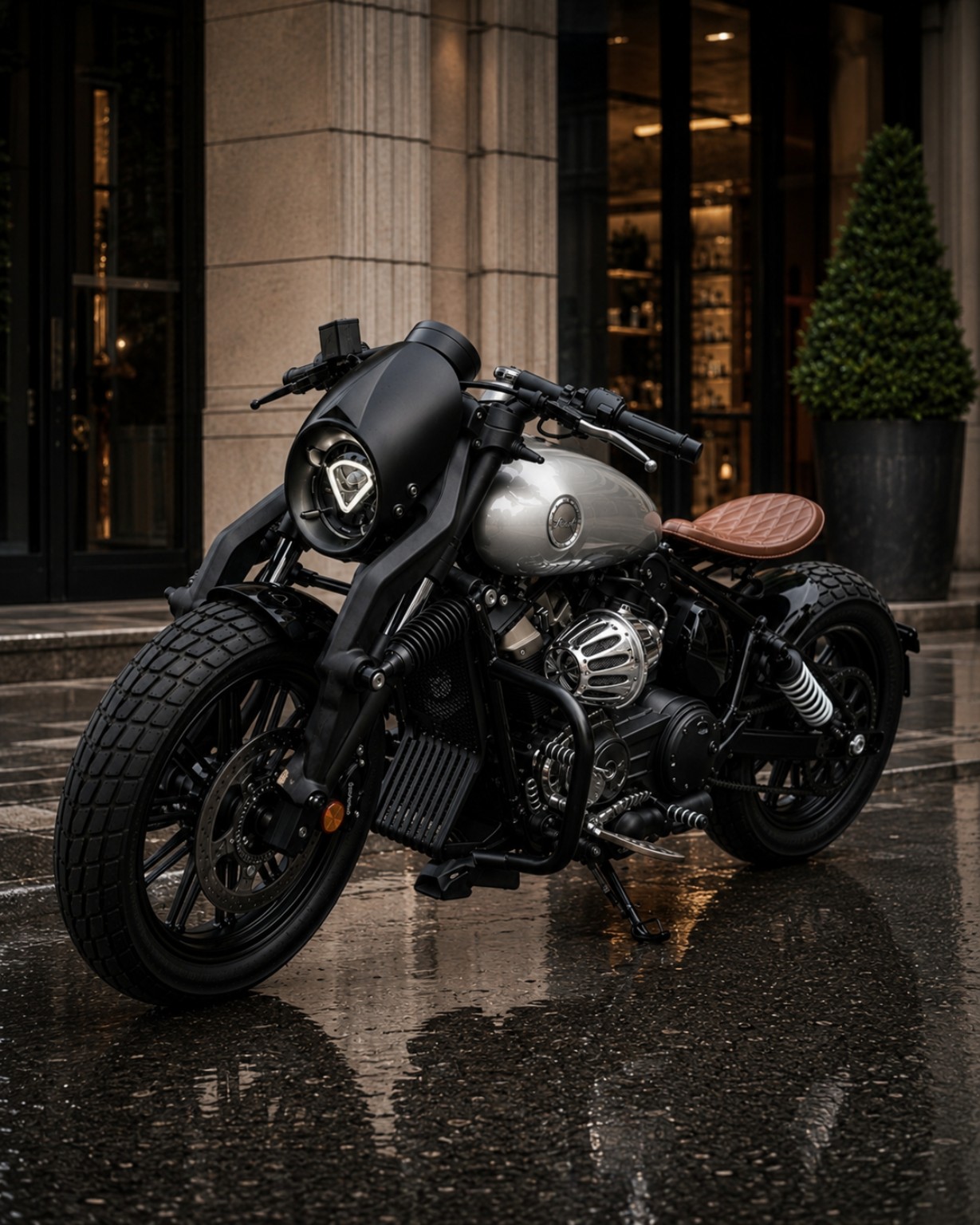 Left premium engine cover on gray Benda Napoleon