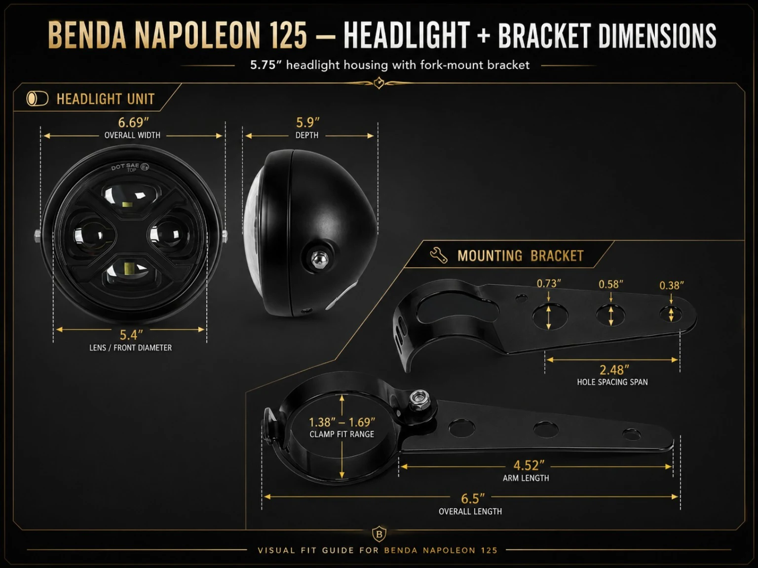 MatriX Design Head Light dimensions