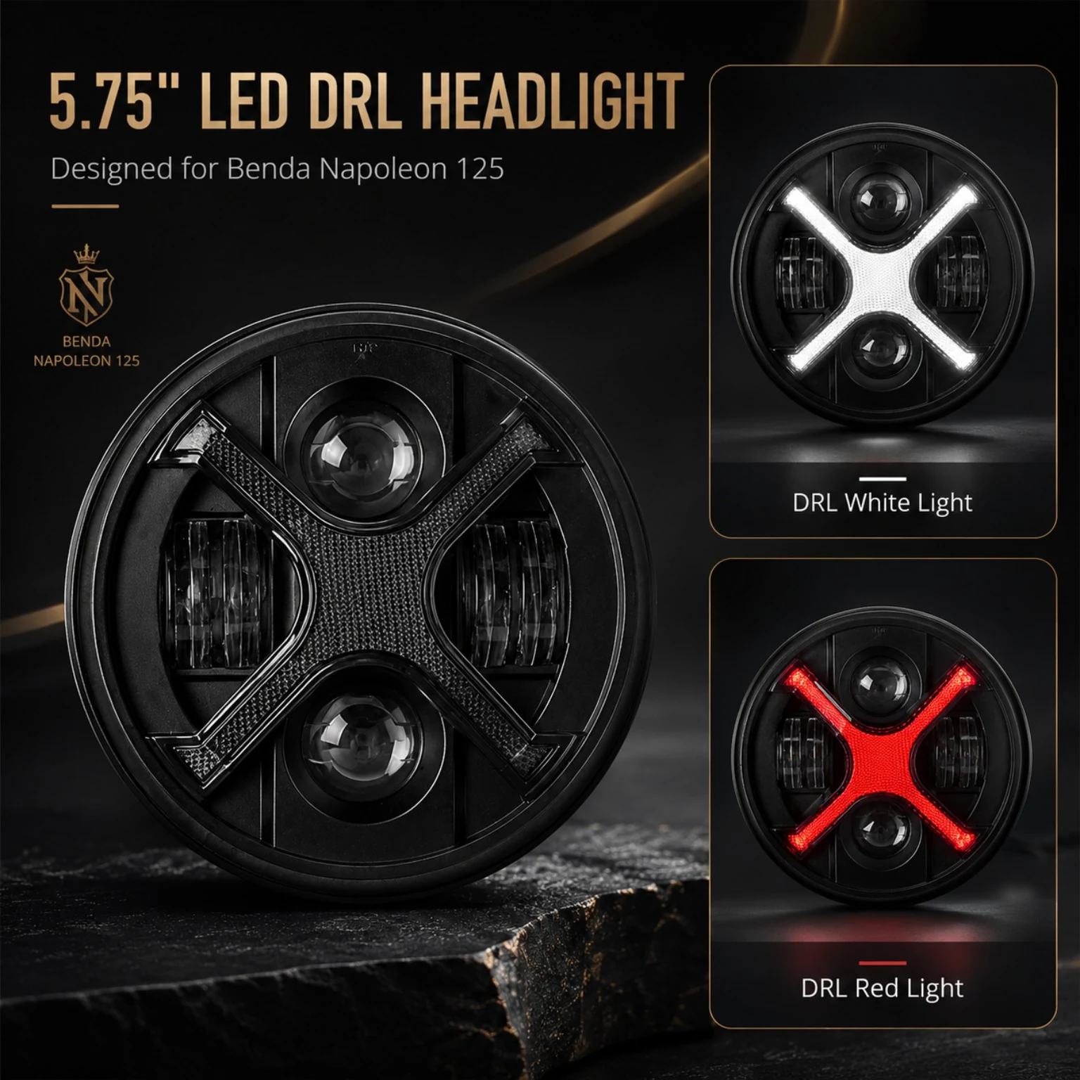 MatriX Design Head Light white and red DRL modes