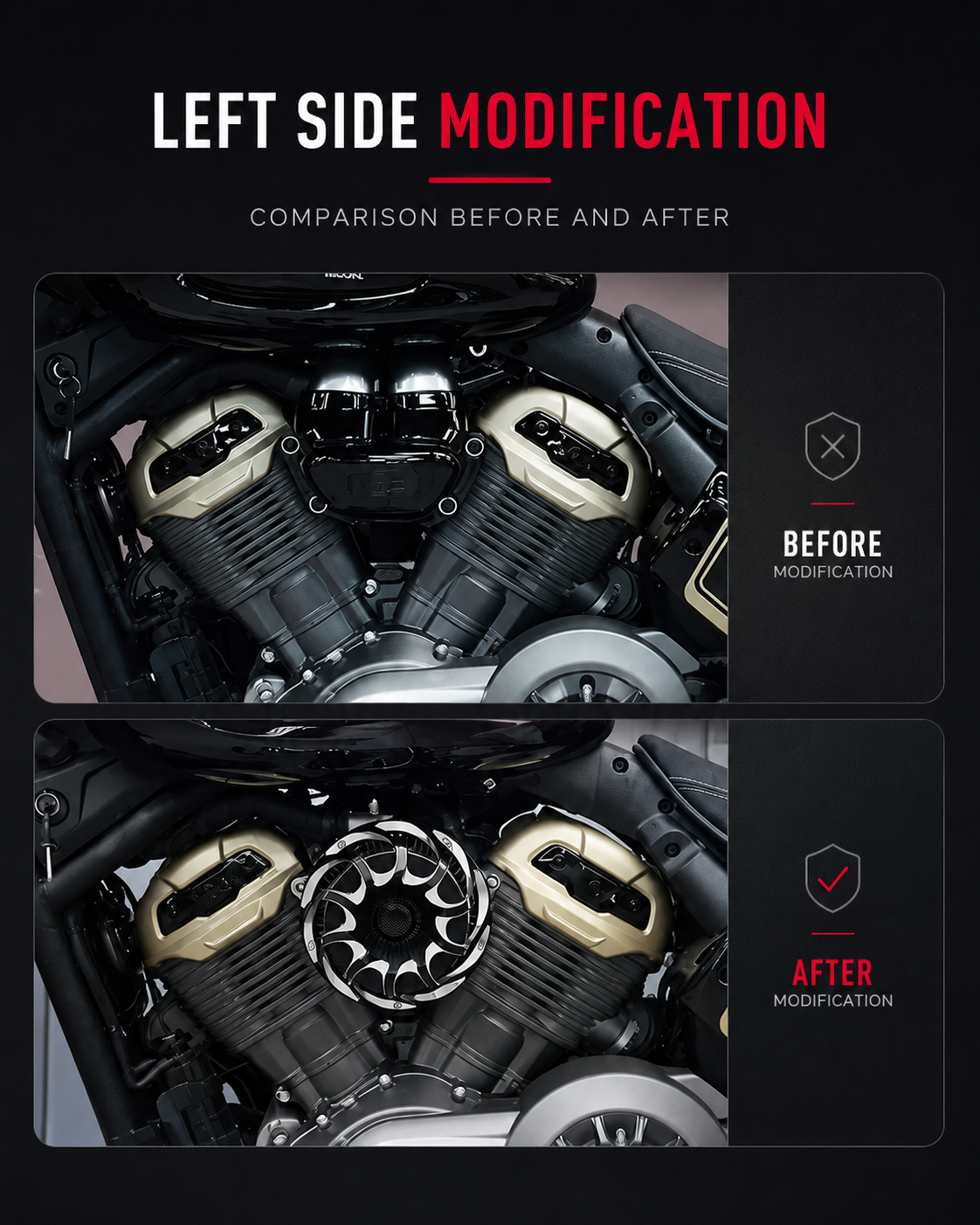 Maverick Air Filter left side comparison