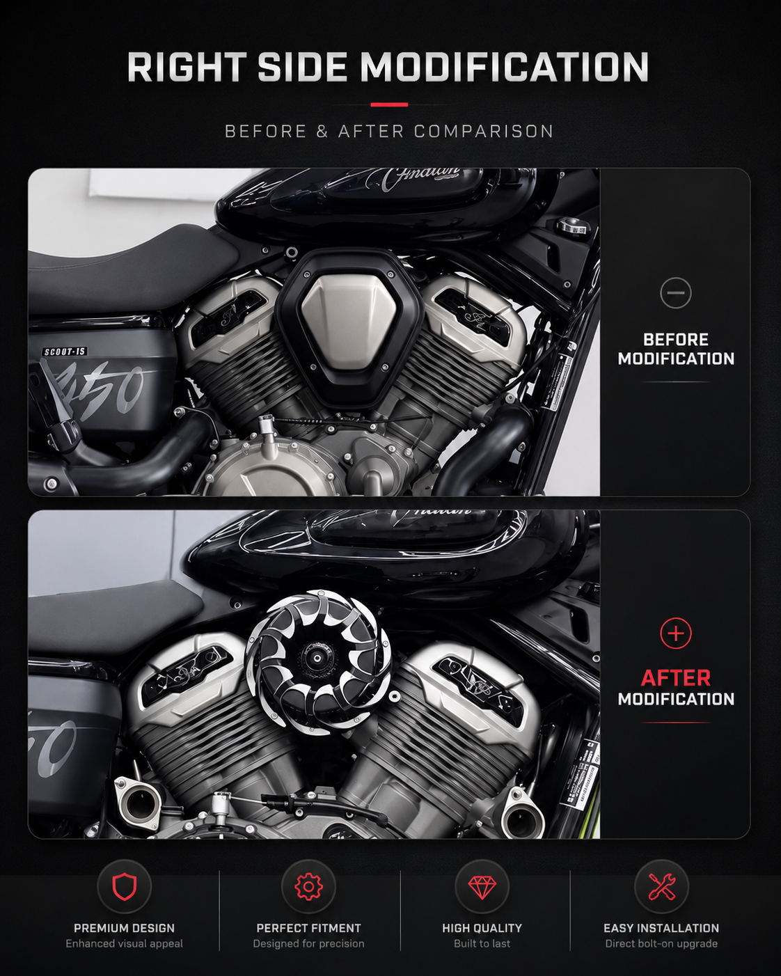 Maverick Air Filter right side comparison