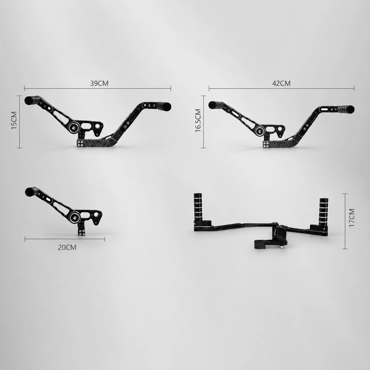 Bronze Foot Control Kit premium dimensions view