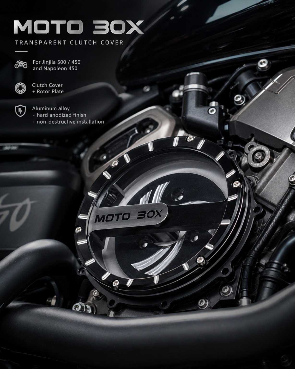 Premium Transparent Clutch Cover Kit installed information view