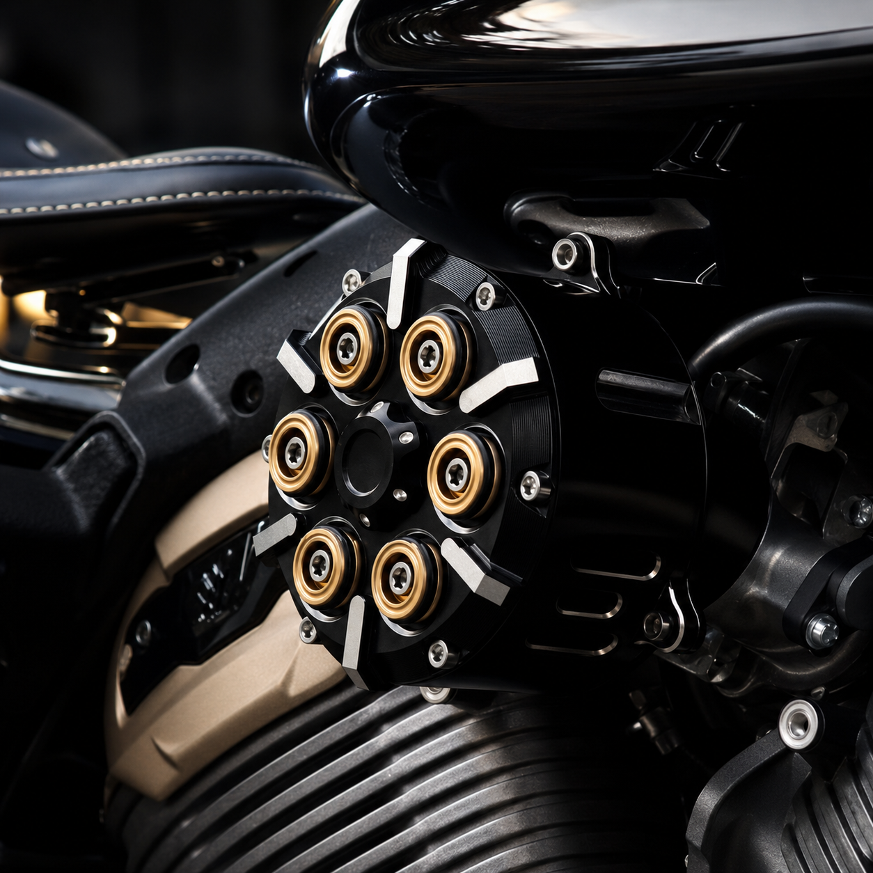 Transparent Gold Clutch Cover Kit premium engine detail 2